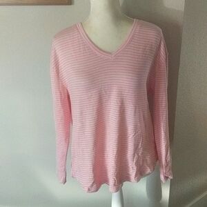 New Roudelain Large Stripe Cameo Pink LS Top Pajama